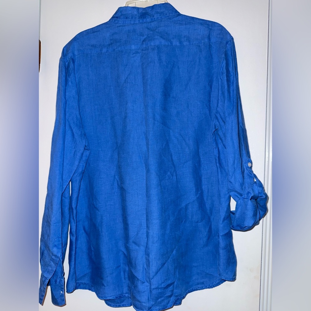 Tommy Bahama Women’s Two Palms Linen Shirt- in blue - Picture 9 of 16